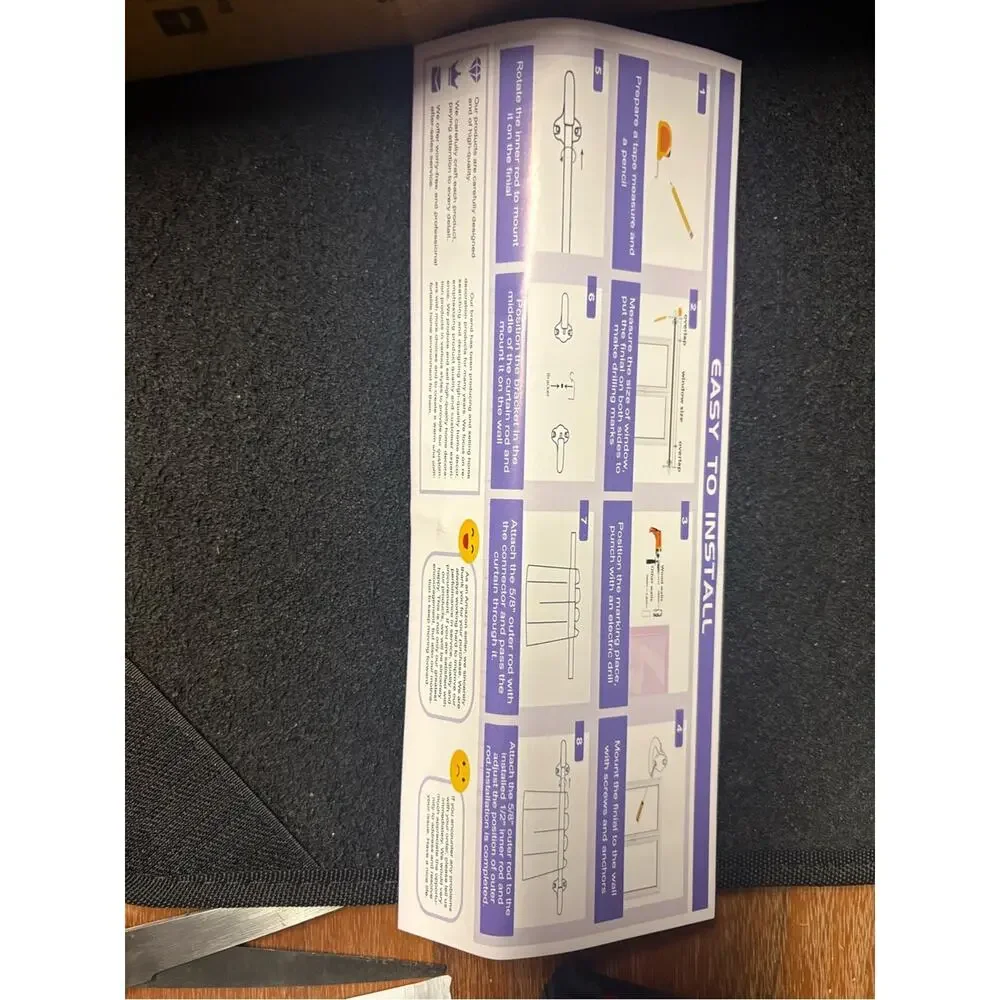 TVVDO Adjustable Window Curtain Rod Set White NWT